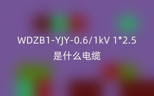 WDZB1-YJY-0.6/1kV 1*2.5是什么電纜？(圖1)