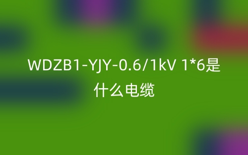 WDZB1-YJY-0.6/1kV 1*6是什么電纜？(圖1)