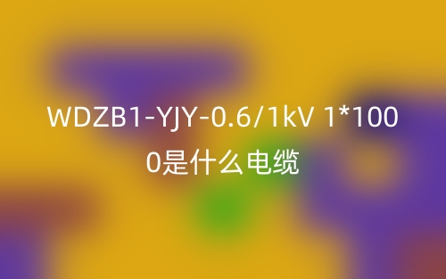 WDZB1-YJY-0.6/1kV 1*1000是什么電纜？(圖1)