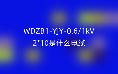 WDZB1-YJY-0.6/1kV 2*10是什么電纜？(圖1)