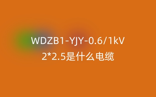 WDZB1-YJY-0.6/1kV 2*2.5是什么電纜？(圖1)