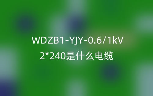 WDZB1-YJY-0.6/1kV 2*240是什么電纜？(圖1)