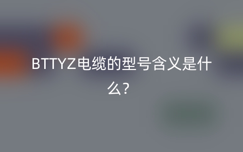 BTTYZ電纜的型號含義是什么？(圖1)