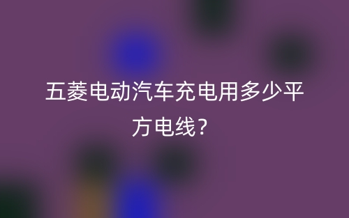 五菱電動汽車充電用多少平方電線？(圖1)